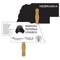 Nebraska State Fast Fan w/ Wooden Handle & 2 Sides Imprinted (1 Day)